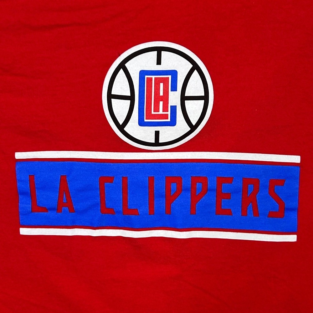 Fanatics LA Clippers NBA Long Sleeve‎ T-Shirt Basketball Graphic Red Men's Large